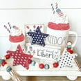 thumbnail image 5 of Patriotic Decoration Independence Day Tabletop Decor Memorial Day Wooden Star Blocks 4th of July Wood Star Standing Blocks Tabletop Decor 3pcs, 5 of 6