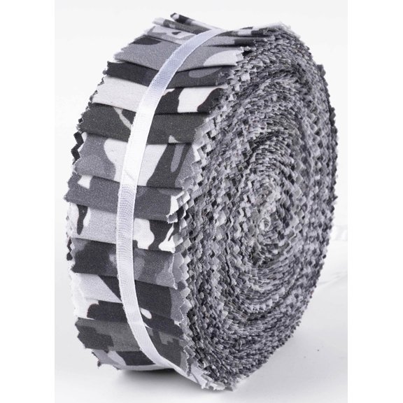 Soimoi 40Pcs Tie Dye Print Precut Fabrics Strips Roll Up 1.5x42inches Cotton Jelly Rolls For Quilting - Black