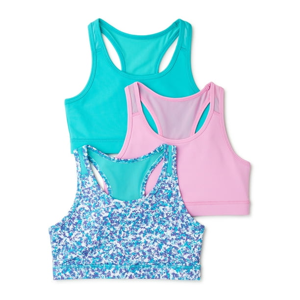 Avia Girls Sports Bras, 3-Pack, Sizes 4-18 & Plus - Walmart.com