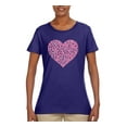 thumbnail image 2 of Wild Bobby, Pink Ribbon Heart, Breast Cancer Awareness, Women Graphic Tee, Purple, Large, 2 of 5