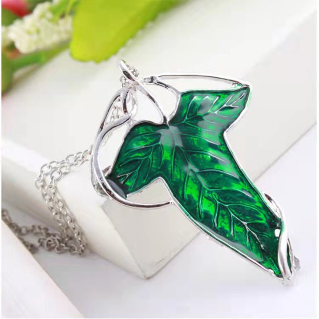 Broche esmaltado de hoja verde para mujeres y hombres, traje, joyería para disfraz, regalo, colgante, collar de regalo Rojo Verde