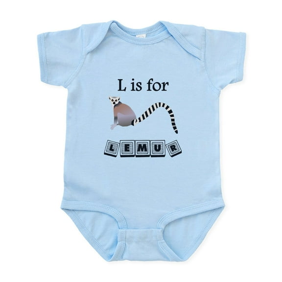 CafePress - L Is For Lemur Body Suit - Baby Light Bodysuit, Size Newborn - 24 Months