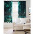 thumbnail image 2 of Aque Trees Blackout Curtains, Light Blocking Print Window Curtains, Forest Art Decor Spring Summer Nature Leaf Thermal Insulated Window Drapes for Living Room Kitchen Cafe 2 Panels, 104"W x 63"L, 2 of 9