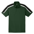 thumbnail image 6 of Yellow Rooster Men's Tricolor Shoulder Micropique Sport-Wick Polo Forest Green/ Black/ White S, 6 of 7