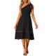 thumbnail image 1 of Vestido Midi de Verano de Una Sola Manga Sin Mangas de Cintura Alta A-Line INSPIRE CHIC M Negro, 1 of 6
