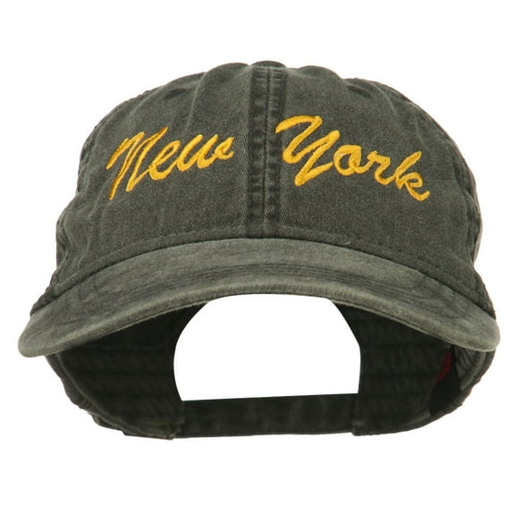New York State Embroidered Washed Cap - Black OSFM