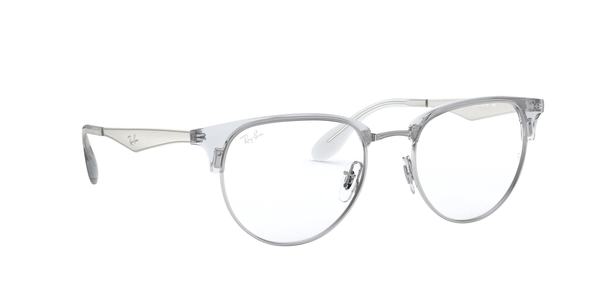 Ray-Ban Prescription Eye Glasses with Case, Size 51, Silver Frames with Demo Lens