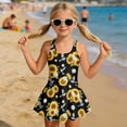 thumbnail image 3 of DISNIMO Sunflower Hummingbird Daisy Printed Girls One Piece Swimsuits Sleeveless Swimdress Soft Stretch Bathing Suit with Skirt Quick Dry Swimwear for Kids Girls, 3 of 8