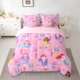 thumbnail image 2 of Homewish Kawaii Mermaid Princess Twin Bedding Sets 7-Piece, Kawaii Seahorse Coral Bedding Comforter Set, Pink Cartoon Ocean Reversible Sheet Sets, Lightweight Room Decor, 2 of 7