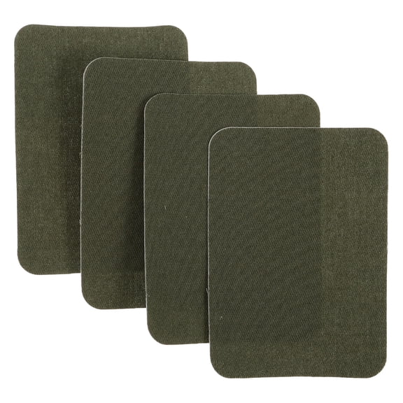 Uonlytech 12Pcs Olive Green Iron on Cotton Denim Patch Fabric Repair Sticker for Jeans Jacket Hole Repair