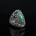 thumbnail image 5 of Filigree Art Malachite Gemstone Lace Detailed Women Silver Statement Ring, 5 of 7