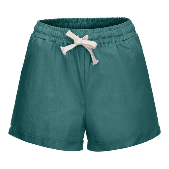 Womens Shorts Stretchy Plus Size Bandage Solid Running Sports Wide Leg Pants Casual Summer Jean Shorts with Pockets M-6XL