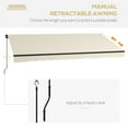 thumbnail image 3 of Outsunny 13' x 10' Patio Retractable Awning Sunshade Shelter Beige & White, 3 of 9