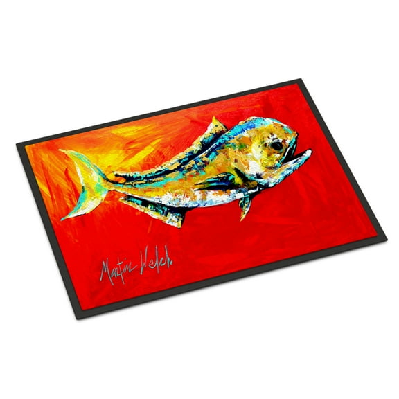 Carolines Treasures MW1156MAT Danny Dolphin Fish Door Mat Indoor Rug or Outdoor Welcome Mat 18x27 Doormat 18H X 27W