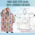 thumbnail image 4 of Oversized Wearable Blanket Hoodie,Colorful Princess Pattern Sherpa Blanket Hoodie with Super Pockets,Super Warm Fuzzy Pullover for Women & Men, 4 of 6