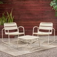 thumbnail image 3 of Crowningshield Outdoor Modern 2 Seater Chat Set, Matte White, 3 of 14