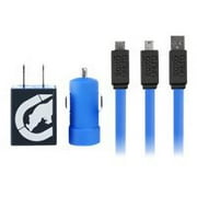 Ecko Unltd POWER - 4 Piece Kit - Power adapter kit - (AC power adapter, car power adapter, USB cable) - blue