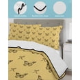 thumbnail image 3 of Full Size Quilt Bedding Set, Yellow Spring Butterfly Reversible Summer Quilt 3 Pieces, Black Bow Knot Lightweight Bedspreads Coverlets with 2 Pillow Shams for All Seasons, 3 of 5