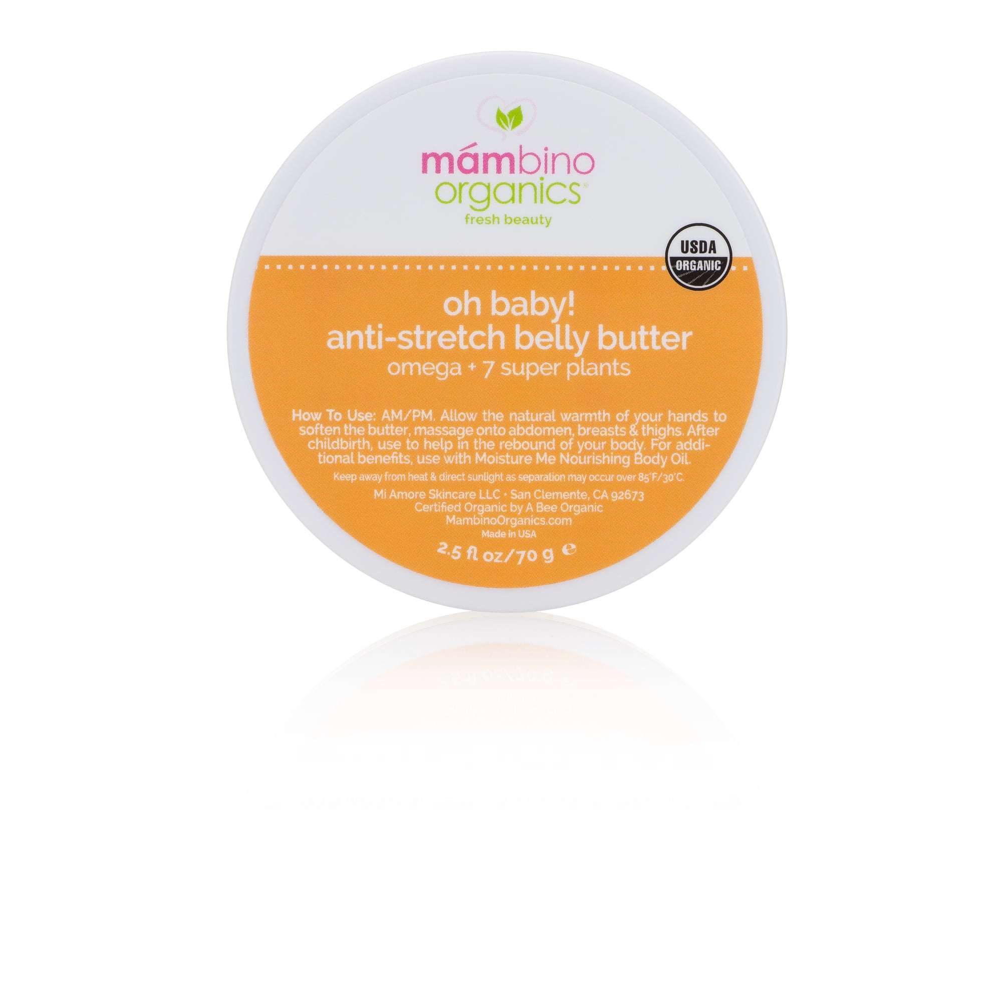 Mambino Organics Oh Baby. Belly Butter - All Natural Anti Stretch Mark Cream, 2.5 Ounces