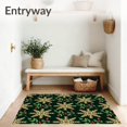 thumbnail image 3 of ODIKA 4'x6' Machine Washable Non-Slip Area Rug, Snowflake Motif Interlocking with Festive and Holly Leaves High Traffic Rug with Pad, Gold, 654681, 3 of 8