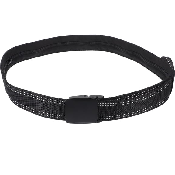 GAXIRE Concealed Money Belt Travel Use Black Fabric Alloy Hidden Money Storage 1Pcs