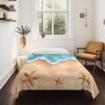 thumbnail image 4 of Ocean Beach Tapestry for Bedroom Wall Hanging Tapestry, Starfish Sea Waves Coastal Seaside Sand Ceiling Backdrop Tapestries Poster Blanket Wall Decor for Teens Room Living Room Dorm 59" x 79", 4 of 8
