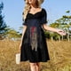 thumbnail image 4 of Vestido de manga corta 's Bad, vestido de verano, vestido diario para mujer., 4 of 7
