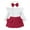 Red, variant on IWEMEK Baby Girl Outfits Fall Crewneck Fly Long Sleeve Knit Tops Fashion Cute Pink Skirt with Headwear 3Pcs Set 3-24M