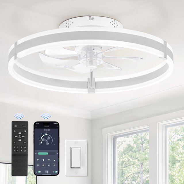 Ventilador de techo ZMISHIBO 50 cm con luz LED 2200LM 220V blanco