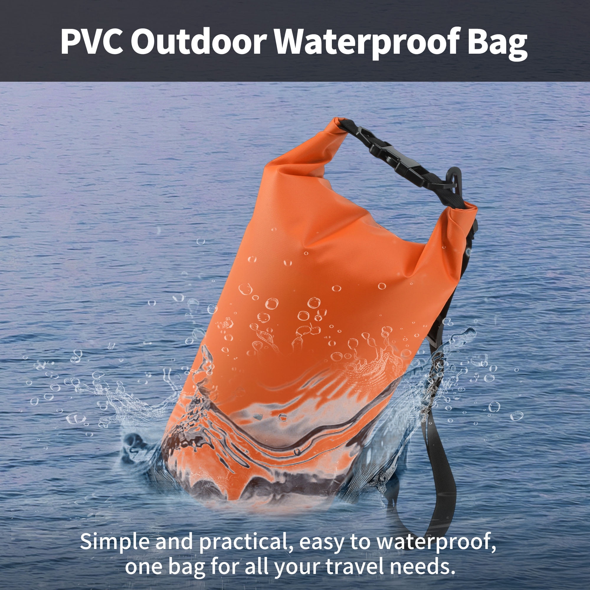 Unique Bargains Durable Waterproof Dry Bag Orange Pattern 1