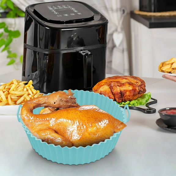 DAMAI Air Fryer Silicone Liners Pot, 8.7 inch Air Fryer Basket Liners, Silicone Baking Tray Pots for 3 to 5 Qt for Air fryer Oven Reusable Baking Tray Oven Accessories