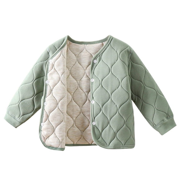 Usaibhir Baby Quilted Jacket, Lightweight Warm Padded Cardigan Coat for Toddler Kids 2-8Y