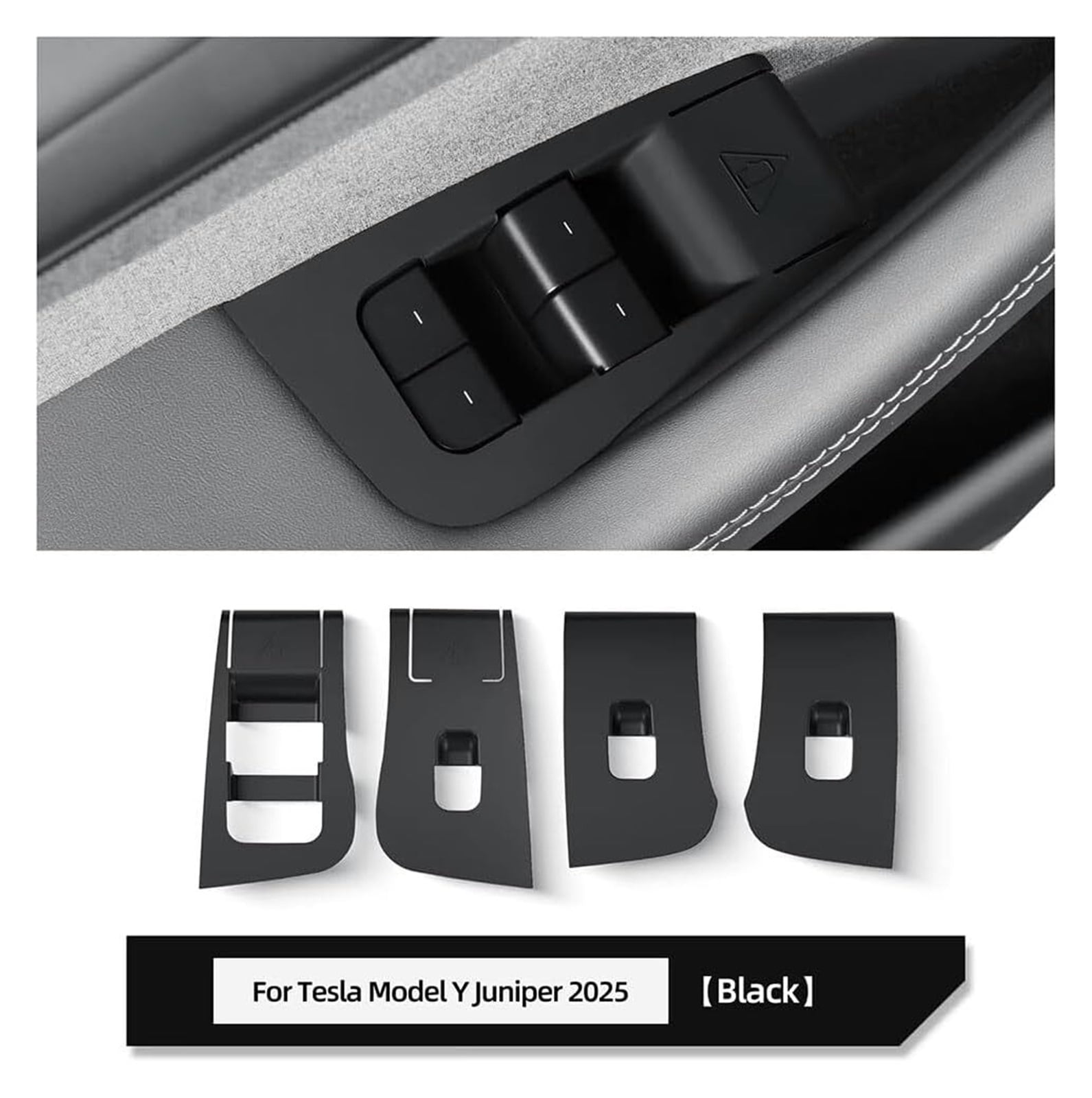 YUASDGCK LHD for Tesla Model Y Launch 2025 2026 Juniper Car Glass Lift Switch Panel Door Armrest Lift Control Trim Cover,C-White