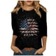 thumbnail image 1 of Blusas para las Mujeres Casual 3/4 Manga Cuello Redondo Impreso Suelto Superior, Mujer 3/4 Manga Tops Y Blusas, 1 of 4