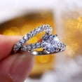 thumbnail image 4 of PERITANG 2pcs His and Hers Wedding Ring Sets Couples Engagement Rings Women and Men 925 Sterling Silver AAA Cubic Zirconia Proposal Rings, 4 of 8