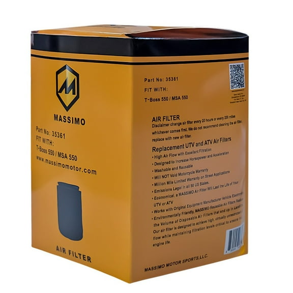 Air Filter for Massimo T-Boss 550/550X/550F and MSA 550 – Replacement UTV/ATV Engine Air Cleaner