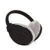 Unisex Knit Earmuffs Furry Ear Warmer Winter Ear Covers Detachable to Wash for Outdoor Sports (Black)