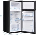 thumbnail image 2 of Barara King Fridge Freezer, Refrigerator,2 Doors Cold-rolled Sheet Compact Refrigerator-Black, 2 of 5