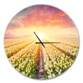 thumbnail image 1 of Designart 'Blooming White Tulips ' Farmhouse wall clock, 1 of 2