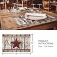 thumbnail image 3 of Placemats Set of 8, Red Texas Star Vintage Woven Placemat, Linen Place Mats for Kitchen/Dining Tables, Farmhouse Berry Grey Wooden Washable Table Mats for Party, 3 of 8