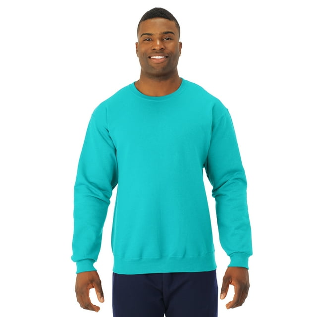 Jerzees Chandail en Molleton à Col Rond pour Adulte NuBlend, 4X, Bleu Scuba