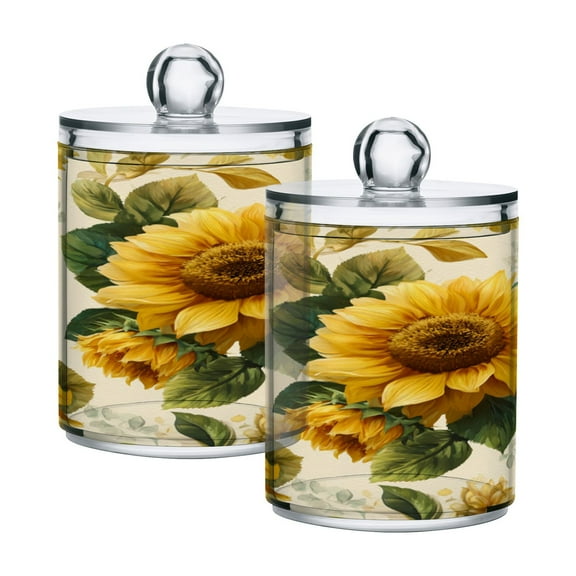 High-value clear storage jars keep life organized and within reach one sizex2 Bright Vintage Sunflowers