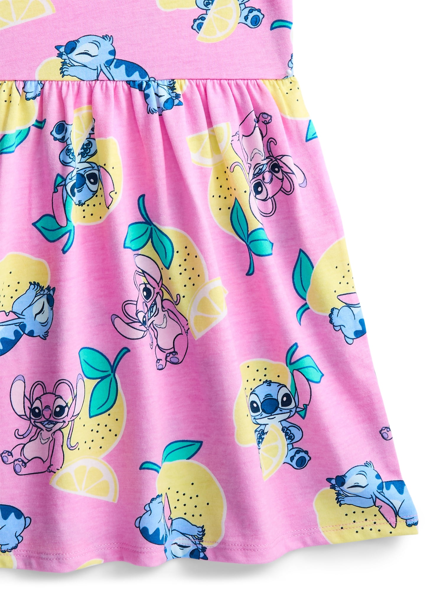Stitch Girls Allover Print Dress with Short Sleeves, Sizes 4-12