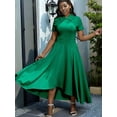 thumbnail image 6 of Women'S Elegant Casual Short Sleeve Work Party A-Line Dress Green XL, 6 of 9