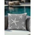 thumbnail image 3 of Outdoor Pillows Waterproof, Gery Starfish Coastal Throw Pillows with Inserts Included, Summer Beach Nautical Sea Ocean Indoor Outdoor Decorative Lumbar Pillow for Bed/Couch/Patio 18"x18", 1Pcs, 3 of 8
