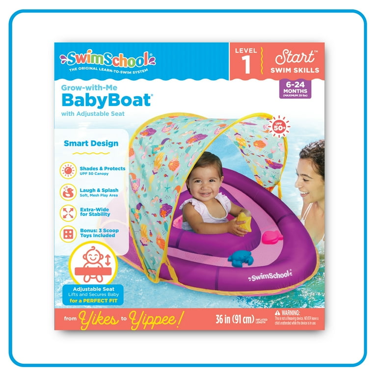 Swim School Pink Mermaid Pool Float, GrowwithMe Baby