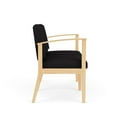 thumbnail image 2 of Amherst Wood Reception Waiting Room 2-Seat Chair / Natural Wood / Black, 2 of 5