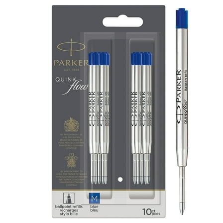 Parker Quinkflow Ballpoint Pen Refill Blue Ink 10/Pack (2119154)