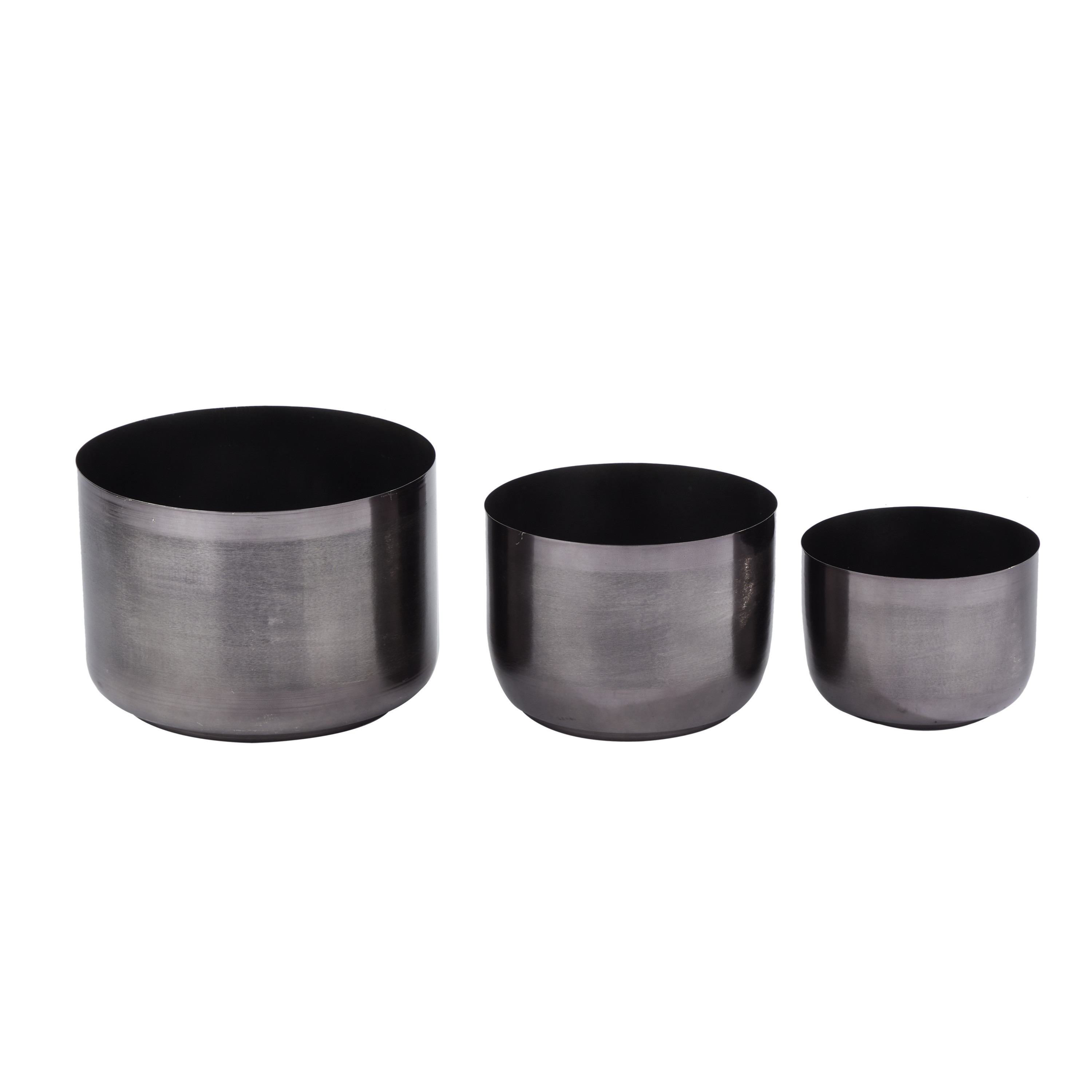 CosmoLiving by Cosmopolitan 9", 7", 6"H Black Metal Planter (3 Count)