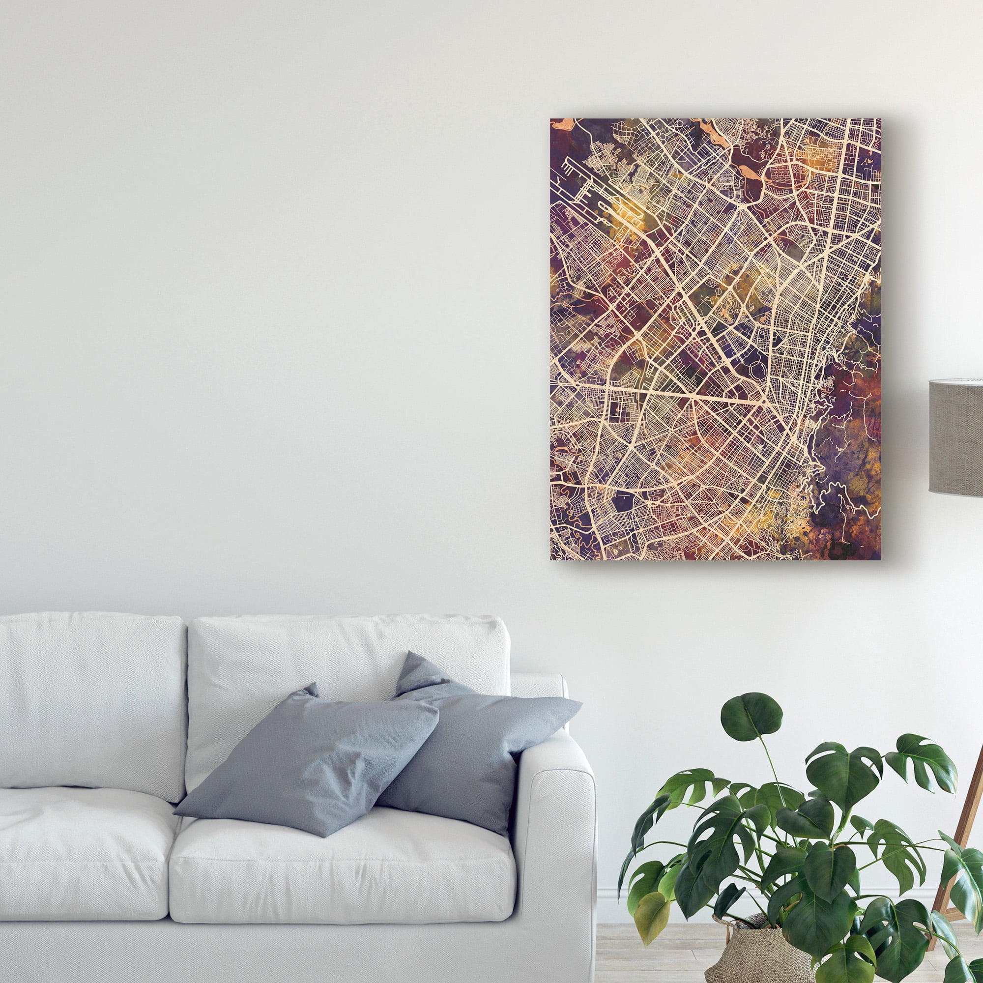 Trademark Fine Art 'Bogota Colombia City Map II' Canvas Art by Michael Tompsett